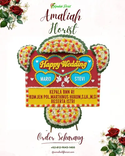 Karangan Papan Bunga Pernikahan di Tenun Samarinda